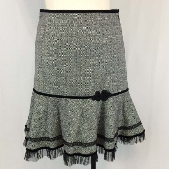 joseph Altier Walker Dresses & Skirts - Joseph Altier Walker Black White Wool Tweed Skirt